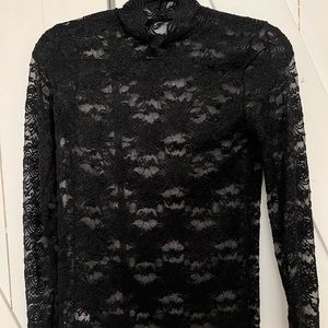 Black Lace long sleeve Top. Size: Med 
Great condition; only worn one time.